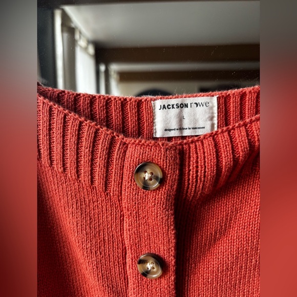 JACKSON ROWE | knit saranda dress Tiger lily | size large - Picture 5 of 6